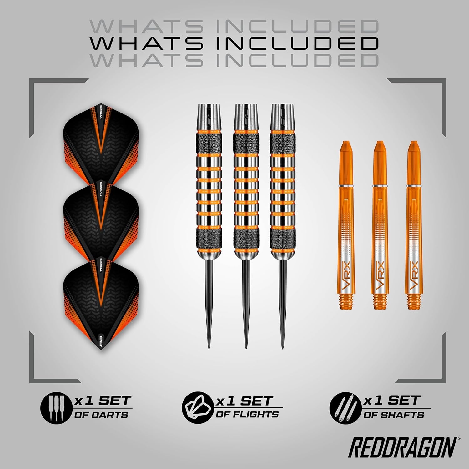 Amberjack Professional 90% Tungsten Darts Set with Flights and Stems – Available in 22G to 30G Options