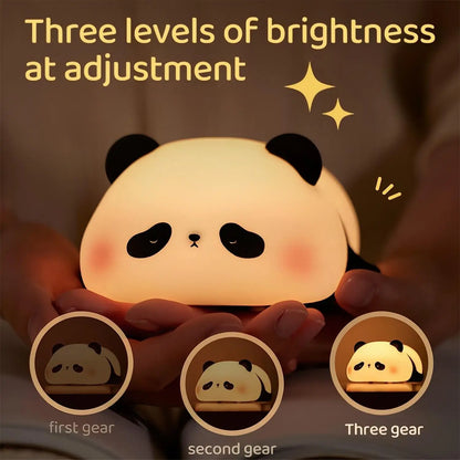 Adorable LED Night Lights - Cute Sheep, Panda, and Rabbit Silicone Lamps for Kids - USB Rechargeable Bedside Decor & Perfect Birthday Gift