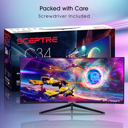 30-Inch Curved Ultra Wide Gaming Monitor, 21:9 Aspect Ratio, 2560x1080 Resolution, Up to 200Hz Refresh Rate, HDMI and DisplayPort, Built-In Speakers, Metal Black (C305B-200UN1)