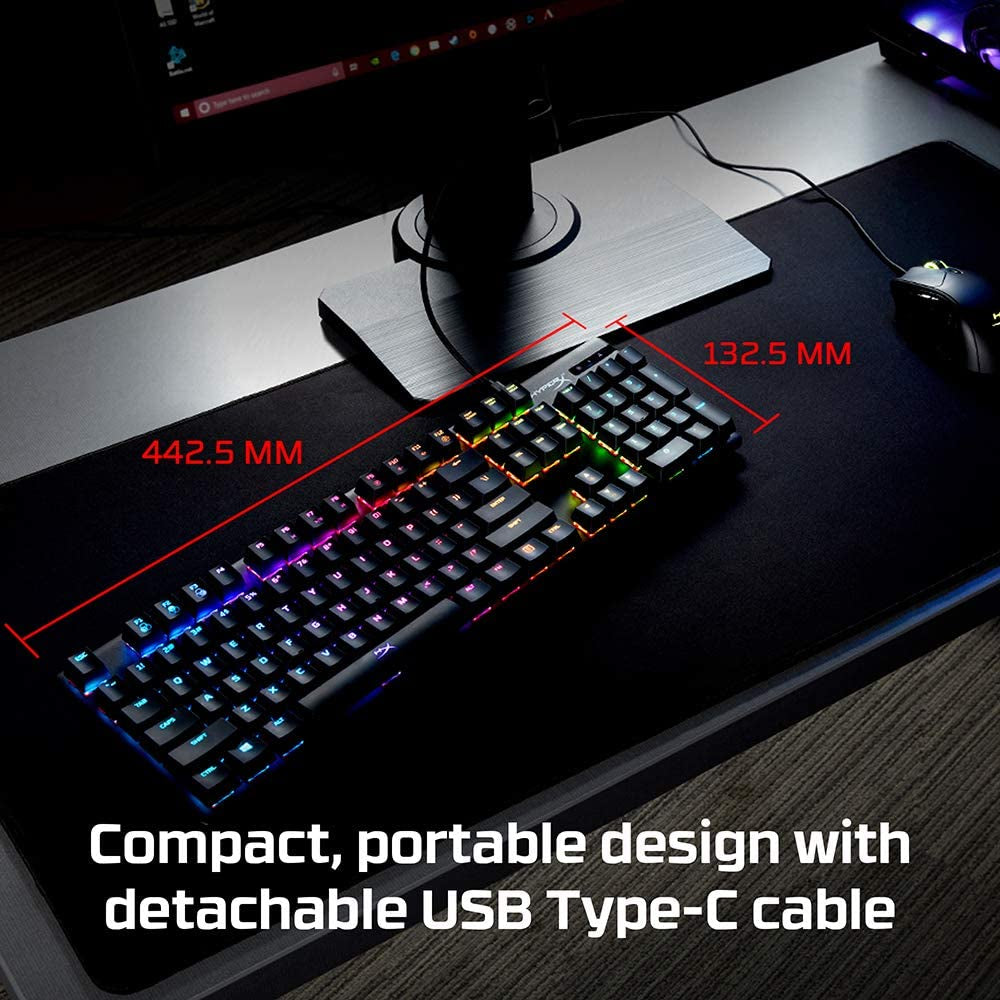 Alloy Origins Mechanical Gaming Keyboard with Software-Controlled Lighting, Macro Customization, Compact Design, RGB LED Backlighting, and Linear Red Switch (Black)