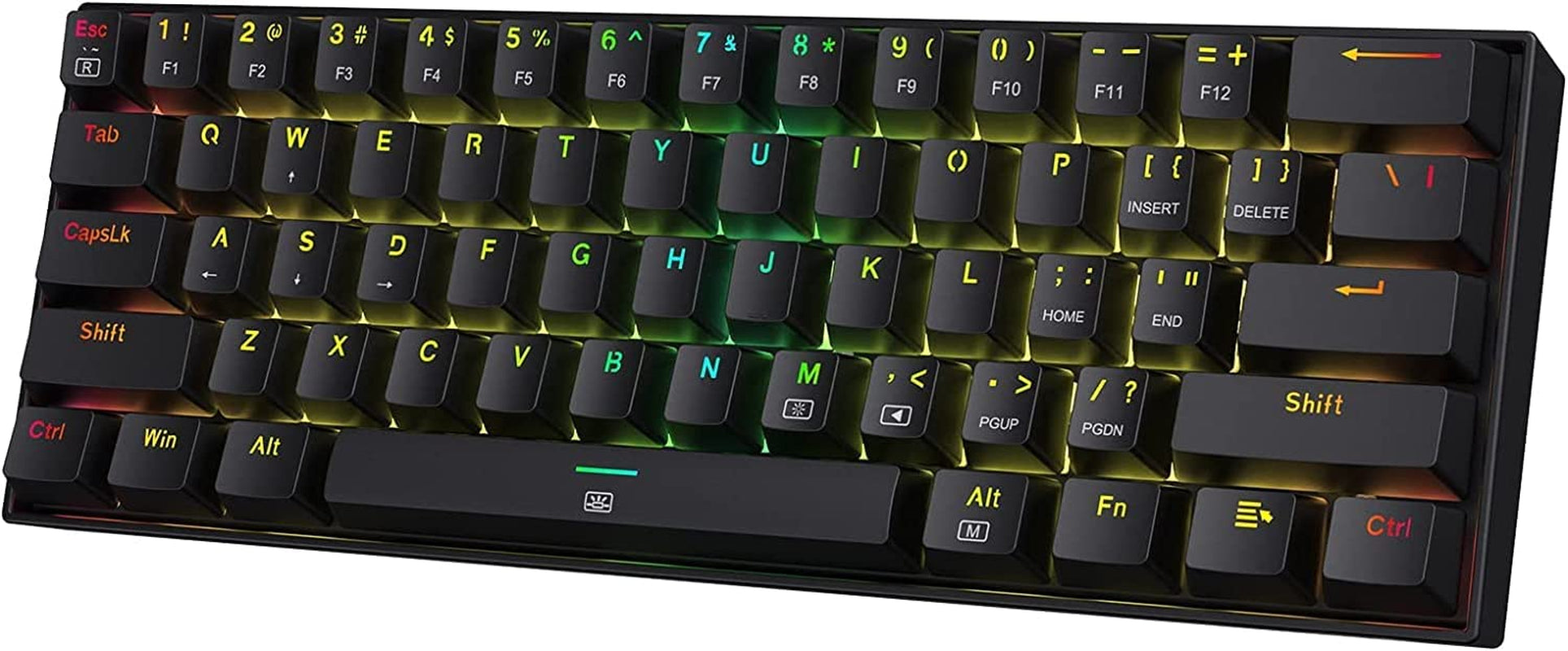 K630 Dragonborn 60% Compact Mechanical RGB Gaming Keyboard with Tactile Brown Switches and Pro Driver Support, Black