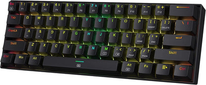 K630 Dragonborn 60% Compact Mechanical RGB Gaming Keyboard with Tactile Brown Switches and Pro Driver Support, Black