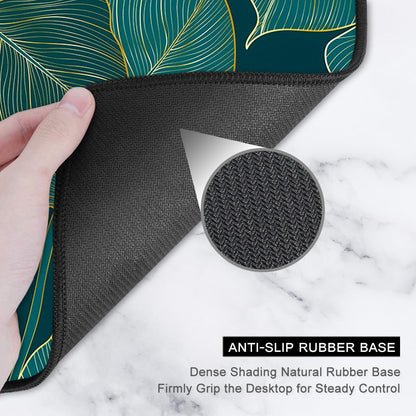 Extra Large Desk Mat with Tropical Leaf Design, Extended Gaming Mouse Pad for Keyboard and Laptop, 35.5 x 15.7 inches