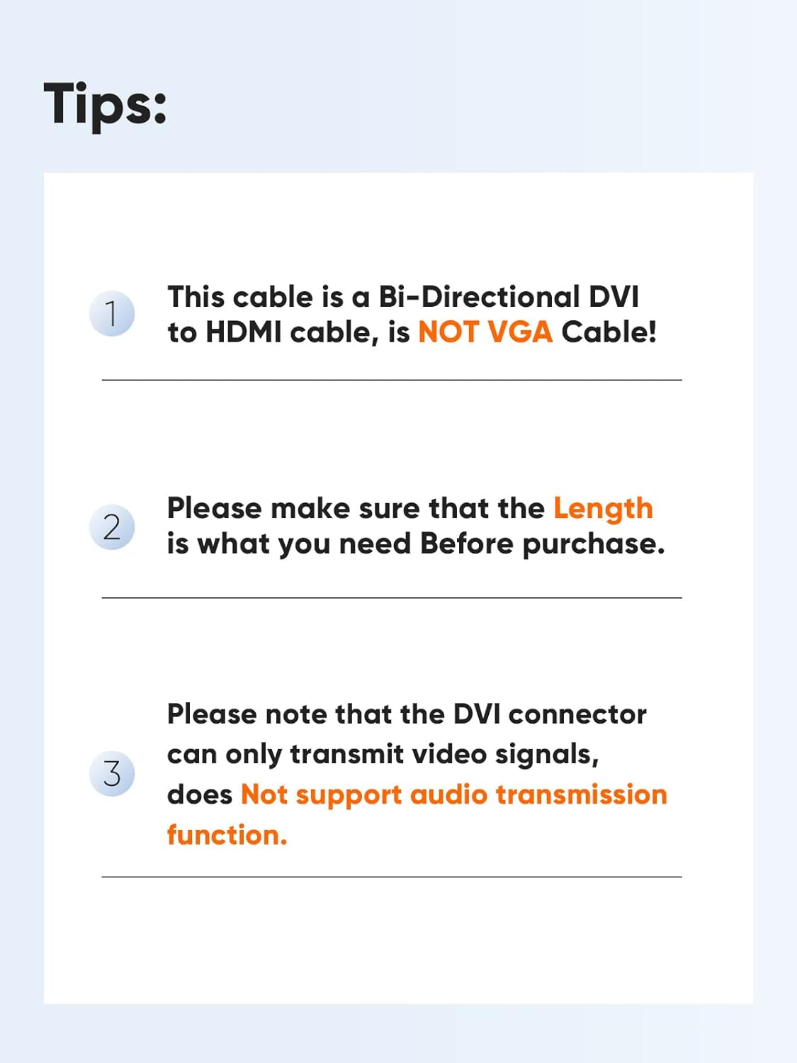 10-Foot Bi-Directional HDMI to DVI Cable - 1080P HD Video Adapter with 24+1 DVI-D Male Connector for PC, Laptop, TV, and Projector