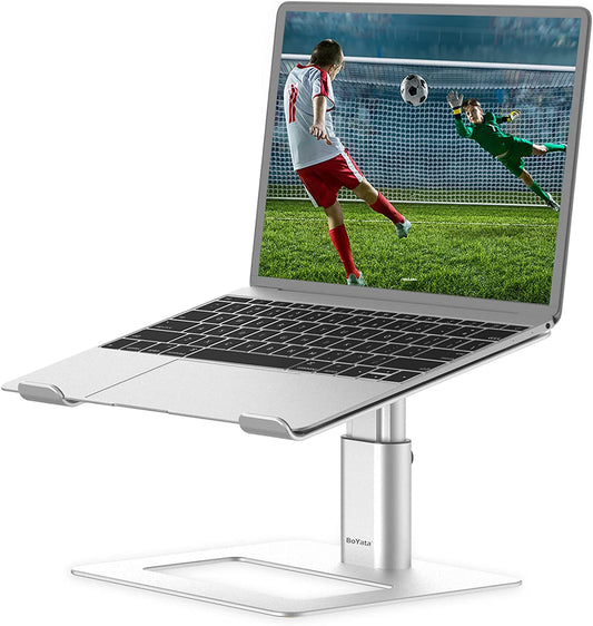 Ergonomic Aluminum Laptop Stand with Height Adjustment for 11-17" Laptops, Compatible with MacBook Pro/Air, Dell, Lenovo, HP, Samsung, and More