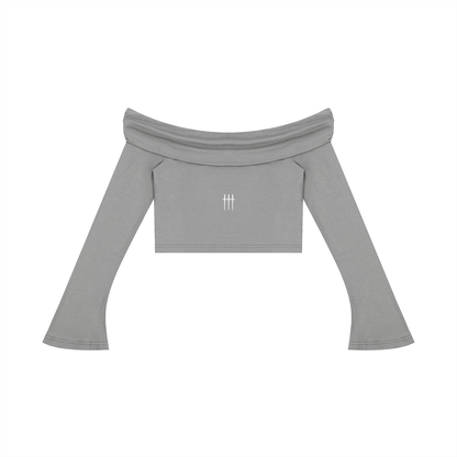 Women's Off-the-Shoulder Bell Sleeve Crop T-Shirt