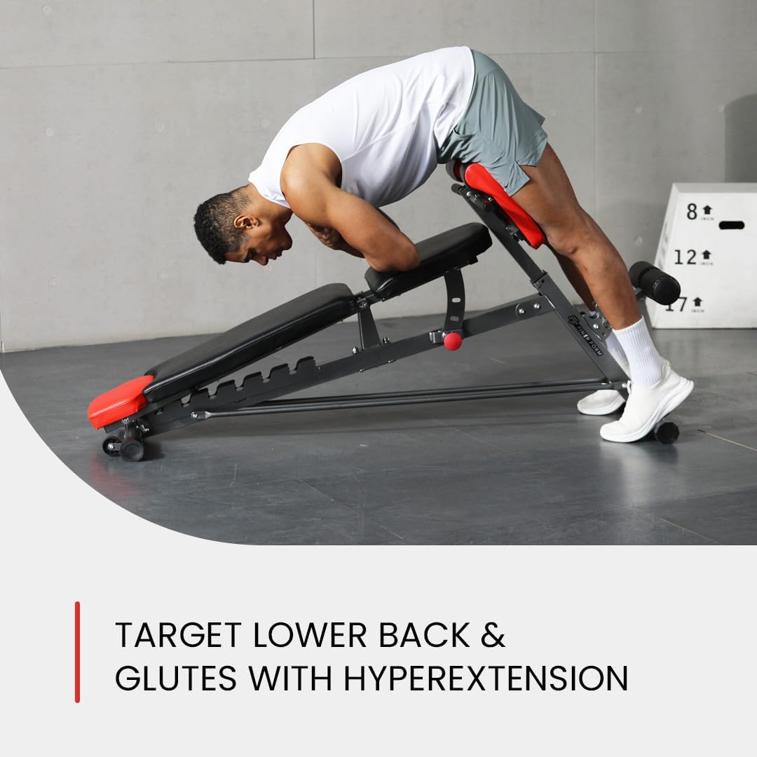 Elevate Your Home Workouts with the Ultimate Multi-Functional FID Weight Bench – Versatile for Hyper Back Extensions, Roman Chair Exercises, Adjustable Ab Workouts, and More!