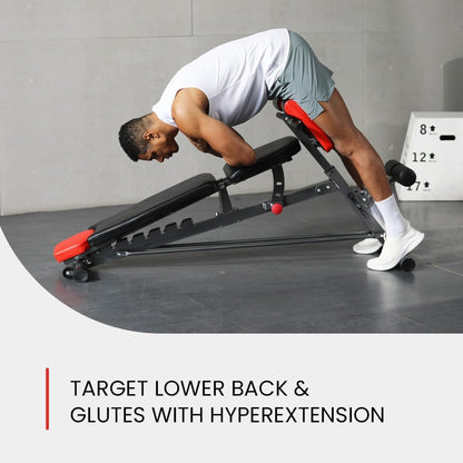 Elevate Your Home Workouts with the Ultimate Multi-Functional FID Weight Bench – Versatile for Hyper Back Extensions, Roman Chair Exercises, Adjustable Ab Workouts, and More!
