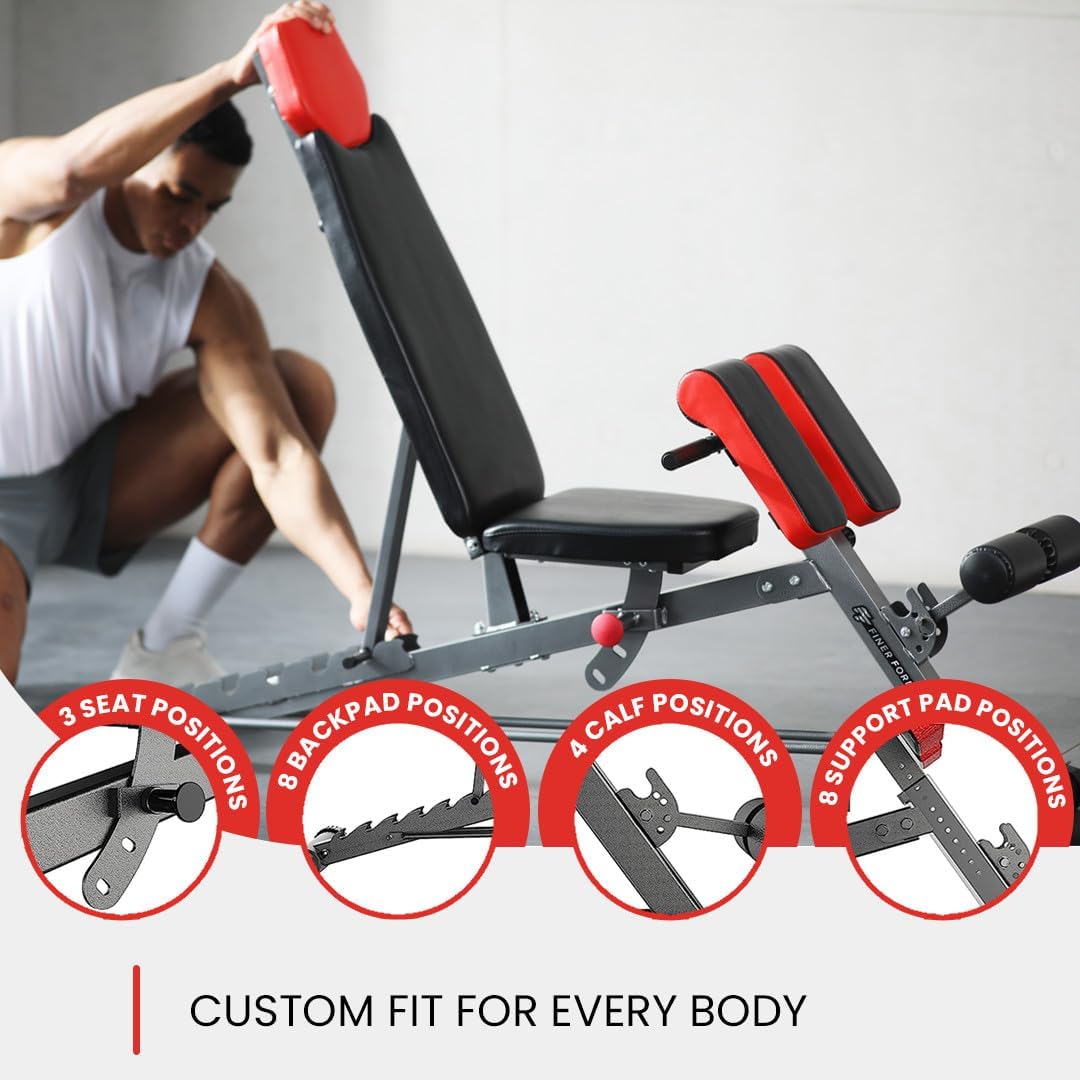 Elevate Your Home Workouts with the Ultimate Multi-Functional FID Weight Bench – Versatile for Hyper Back Extensions, Roman Chair Exercises, Adjustable Ab Workouts, and More!
