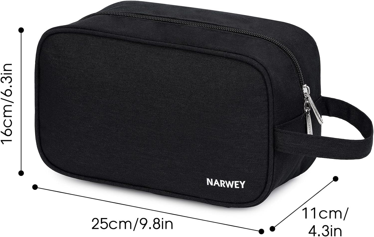 Travel Toiletry Organizer for Men and Women - Dopp Kit Shaving Bag for Personal Care Essentials (Black)