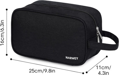 Travel Toiletry Organizer for Men and Women - Dopp Kit Shaving Bag for Personal Care Essentials (Black)