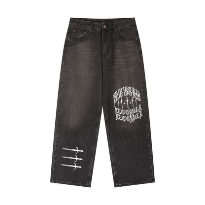 Vintage Wash Heavyweight Denim Jeans