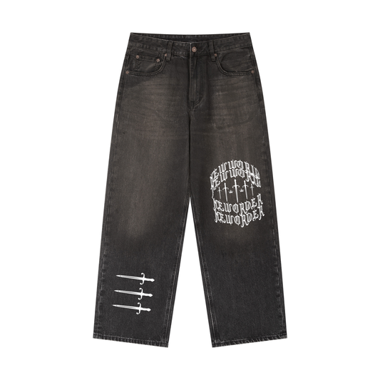 Vintage Wash Heavyweight Denim Jeans