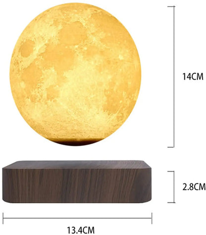 ZK30 Floating 3D Printed LED Moon Lamp with Wooden Base and Magnetic Suspension in Three Colors