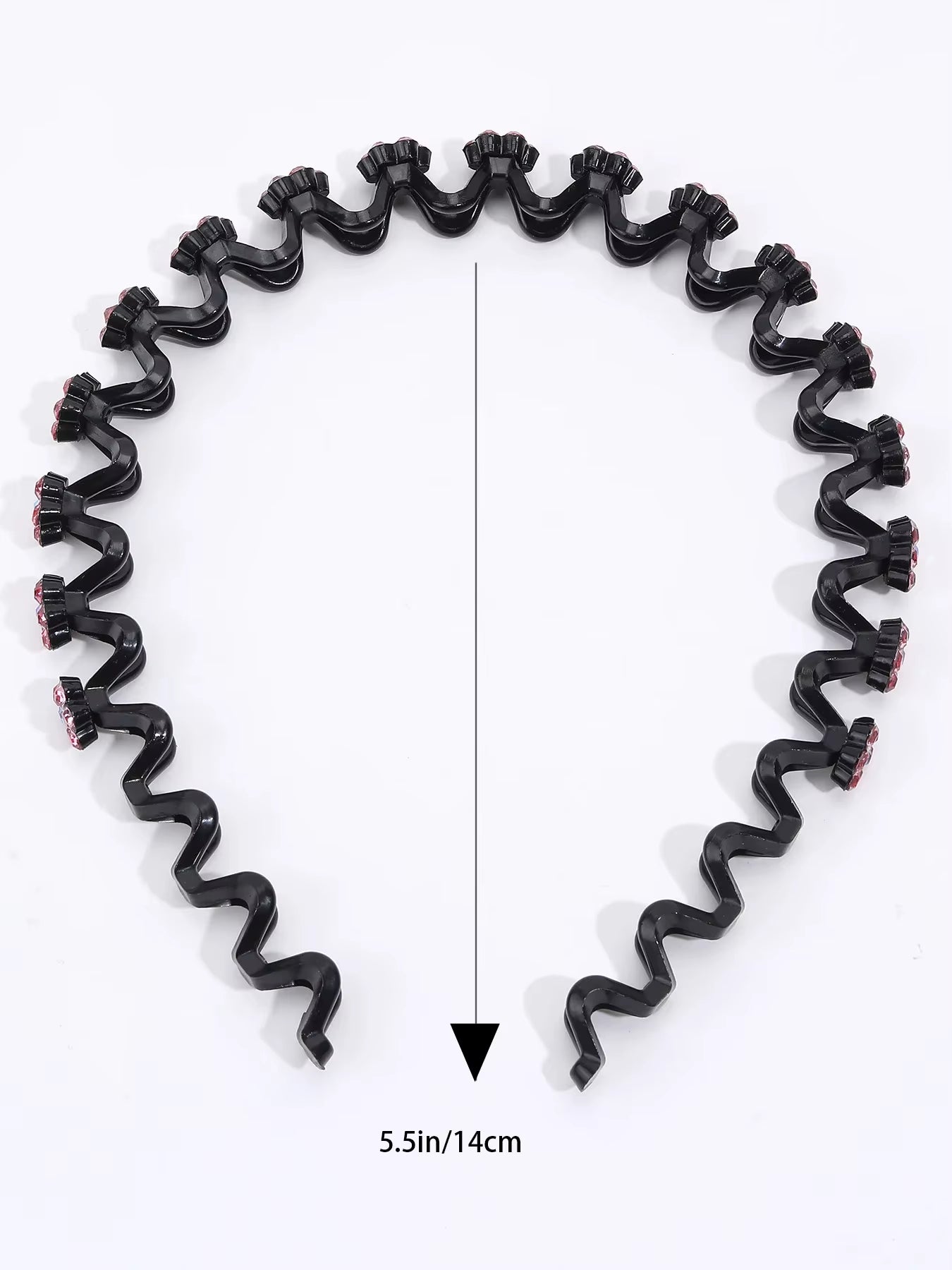 Non-Slip Rhinestone Hairbands with Wave Design for Women and Girls - Fashionable Hair Hoops and Accessories
