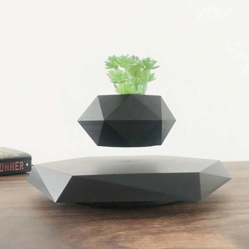 Levitating Air Bonsai Pot with Magnetic Suspension - Floating Plant Planter for Desk Decor