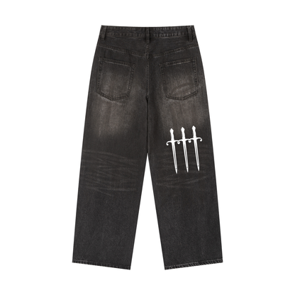 Vintage Wash Heavyweight Denim Jeans