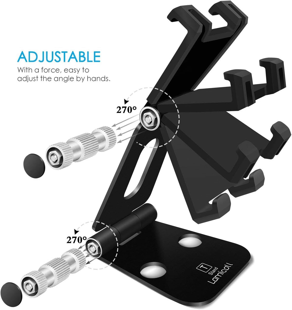 Adjustable Foldable Phone and Tablet Stand, Playstand for Nintendo Switch, Compatible with iPad Mini, iPad Pro 9.7'', iPad Air, and Various Phone Models (4-10 inches)