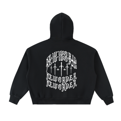 Fleeced Full-Zip Boxy Hoodie
