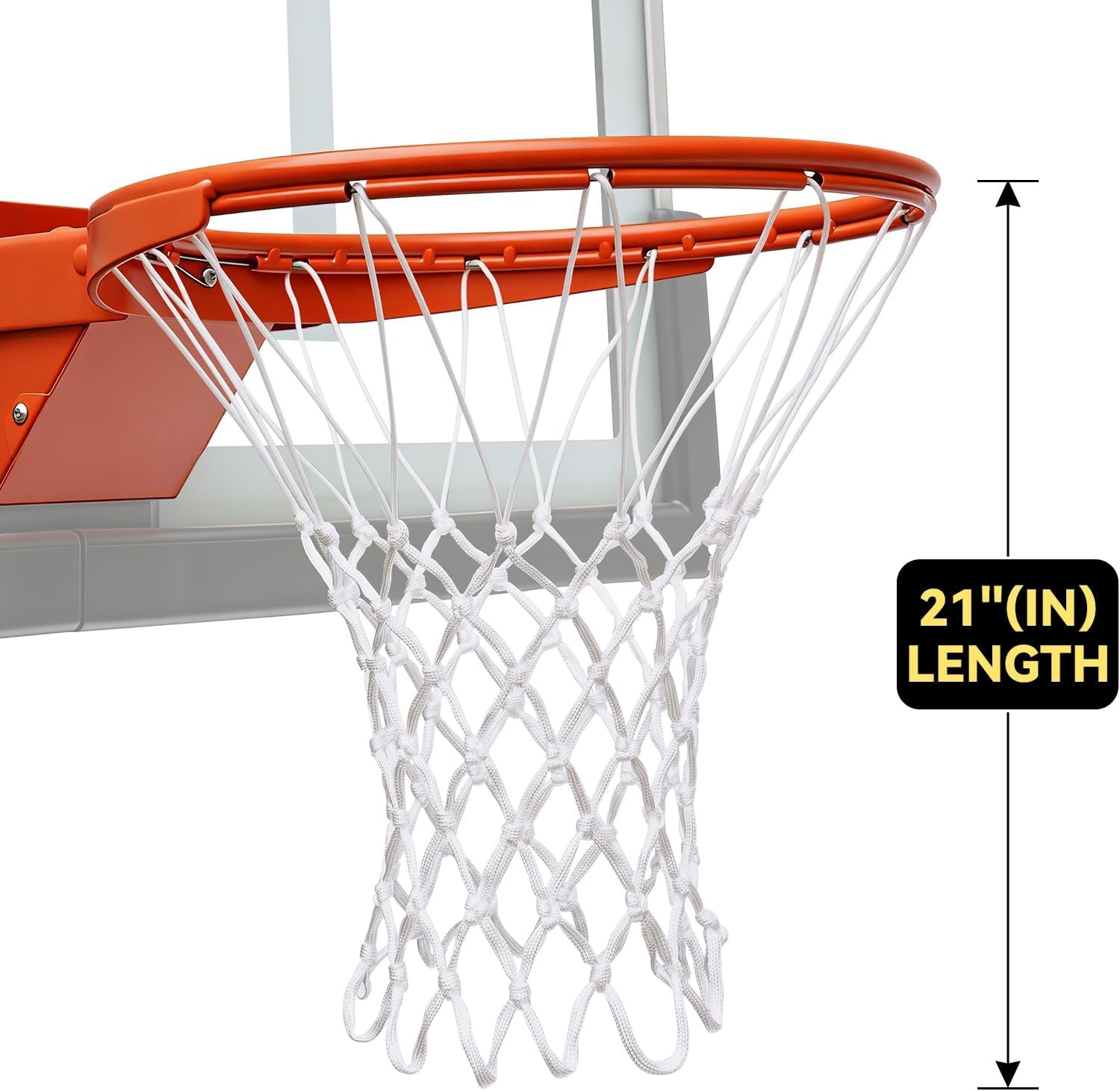 Premium Quality Heavy-Duty Basketball Net Replacement - All-Weather Anti-Whip Design, Compatible with Standard Indoor and Outdoor 12-Loop Rims