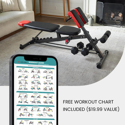 Elevate Your Home Workouts with the Ultimate Multi-Functional FID Weight Bench – Versatile for Hyper Back Extensions, Roman Chair Exercises, Adjustable Ab Workouts, and More!