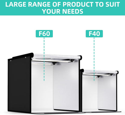 Professional Photo Light Box Set - 8 Backdrops, 24 x 24 Inch Dimmable Photography Tent Kit with 126 LED Lights and Portable Bag (White, Black, Red, Blue, Green, Yellow)