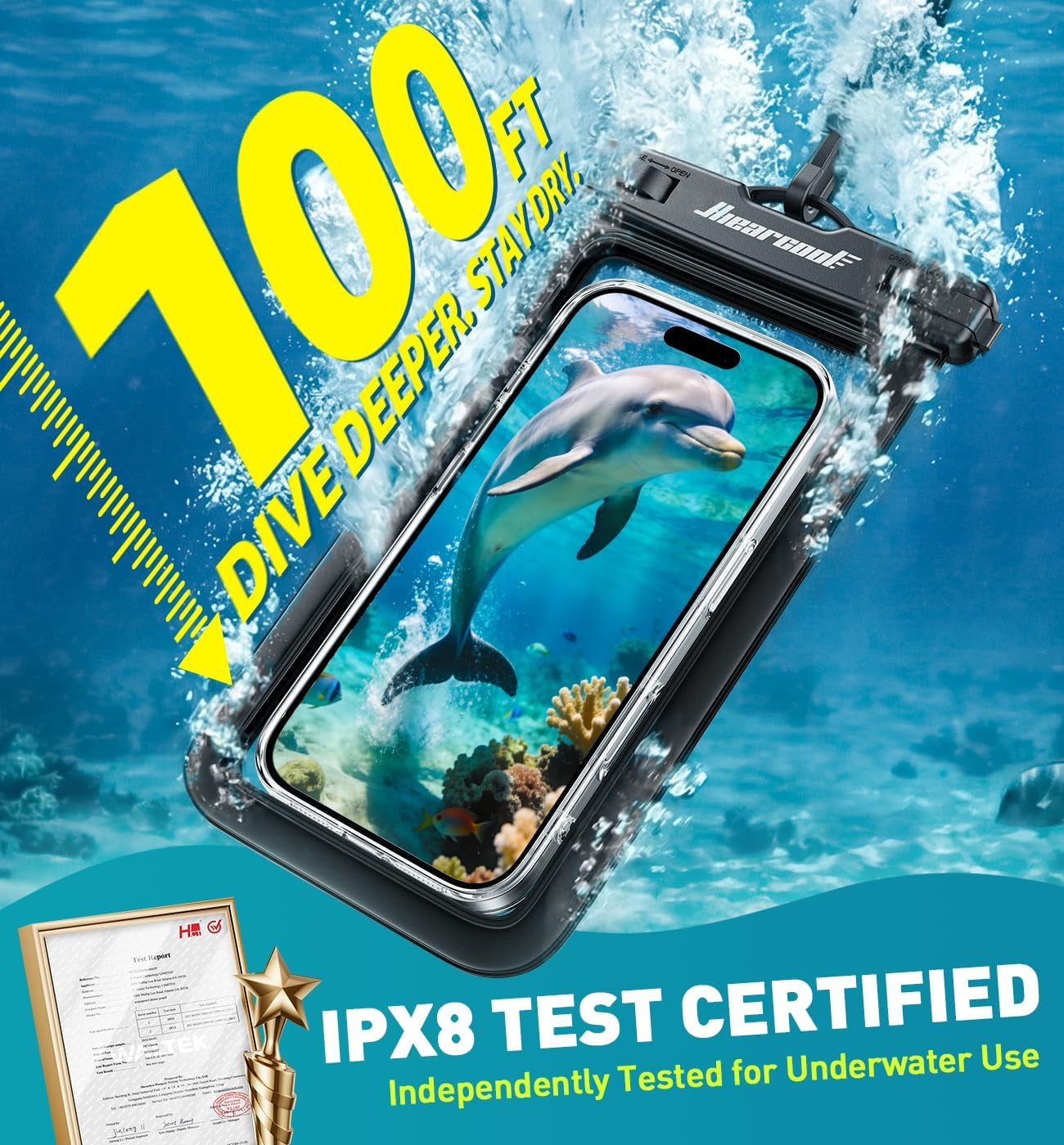 Premium IPX8 Waterproof Phone Pouch - Dual Pack for iPhone 17/16/15/14 Pro Max, Touch Screen Compatible Dry Bag for Beach and Cruise, Includes Lanyard, Fits Devices up to 8.9 inches