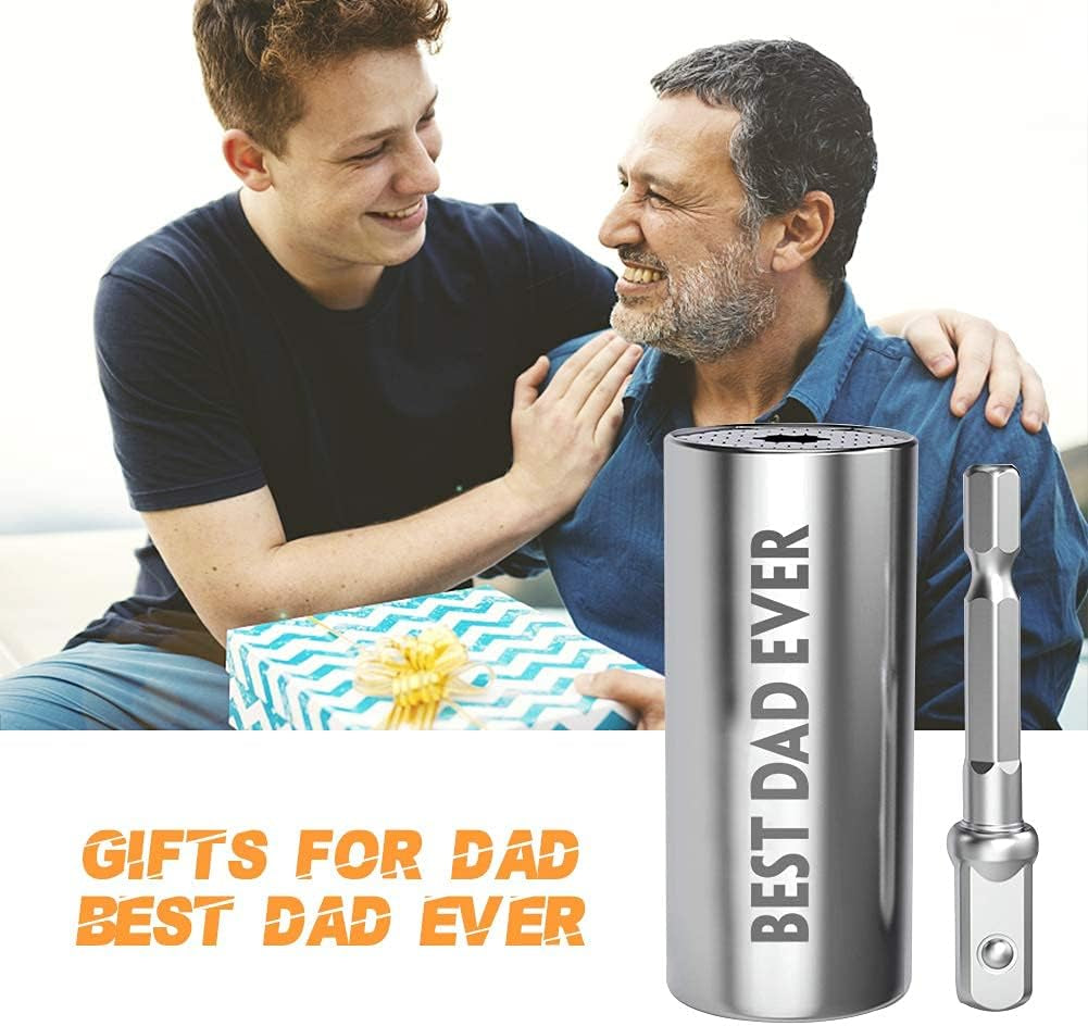 Universal Socket, 7-19mm, Chrome Vanadium Steel, Engraved 'Best Dad Ever', Multi-Functional Tool, Ideal for Replacing Old Tools, Perfect Stocking Stuffer and Father's Day Gift