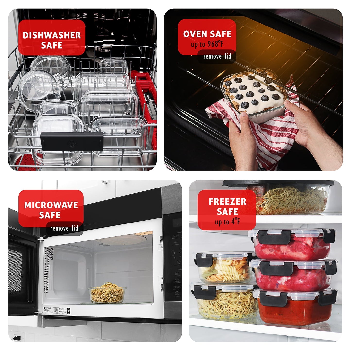 Ultimate 32-Piece Airtight Glass Food Storage Container Set - Perfect for Meal Prep, Oven, Microwave & Freezer Safe!