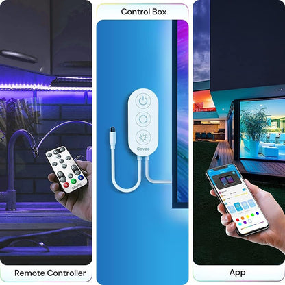 16.4 Feet Bluetooth Color Changing LED Strip Lights with App Control, Remote, and Control Box - 64 Scenes and Music Sync for Bedroom, Kitchen, and Party Settings