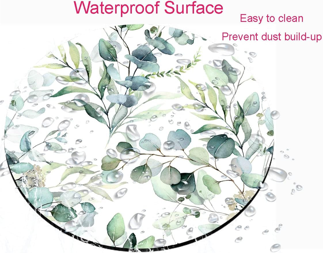 Customized Round Mouse Pad with Grass Leaf Design - Non-Slip Rubber Gaming and Office Mat