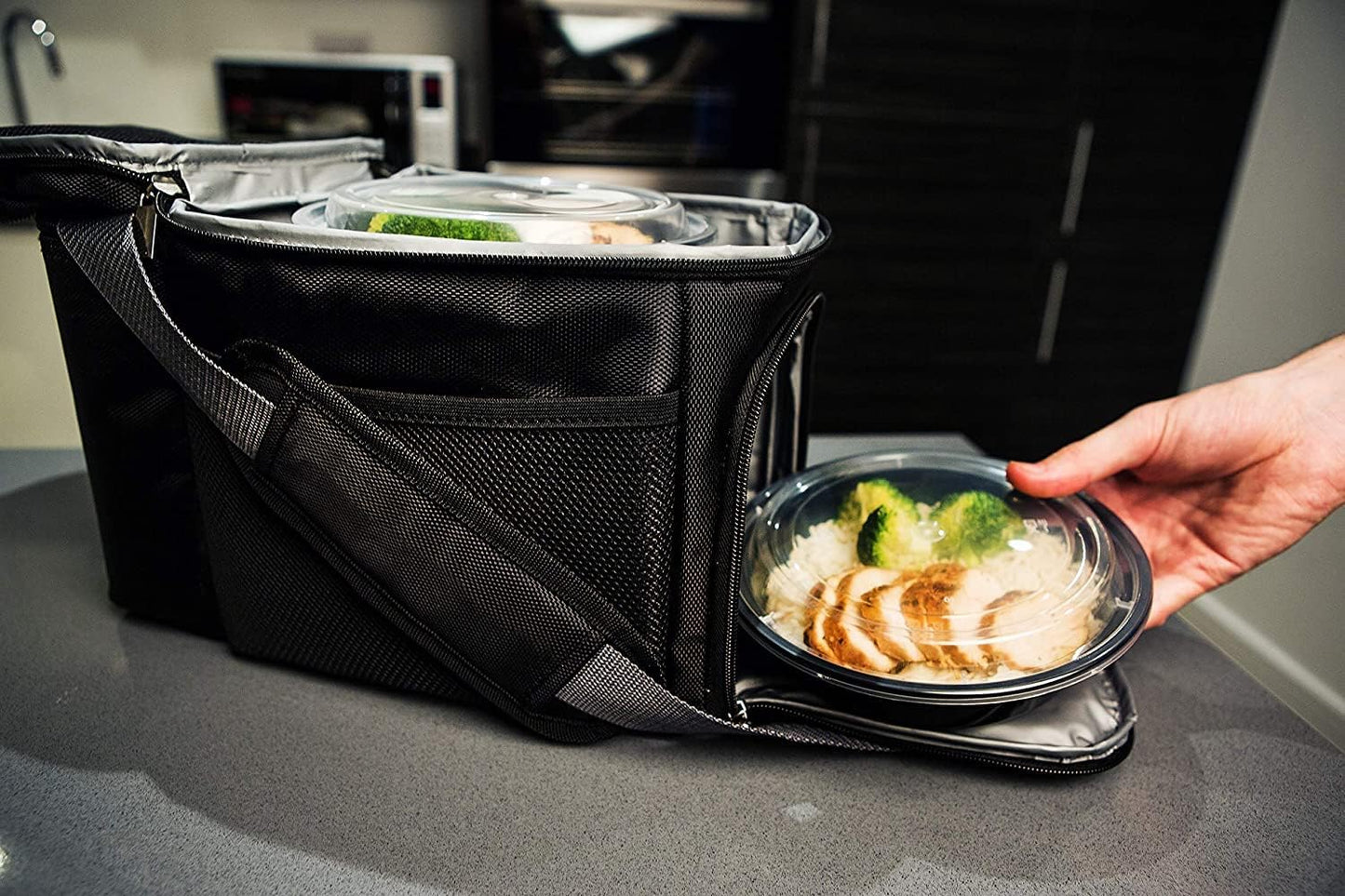 [30 Pieces] 1-Compartment Meal Preparation Tray with Lid - Containers Reusable, Microwave Safe, Dishwasher Safe - Meal Tray Lunch Box Airtight Lid Closure