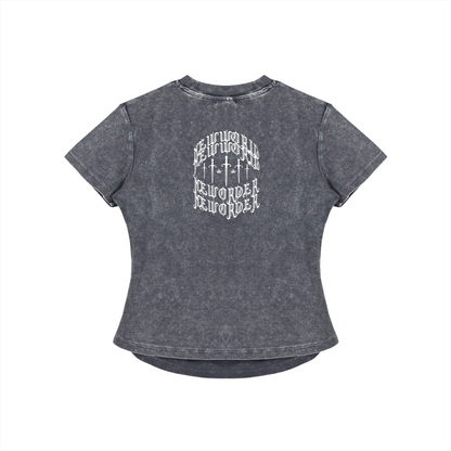 Vintage Washed Bodycon Cotton T-Shirt