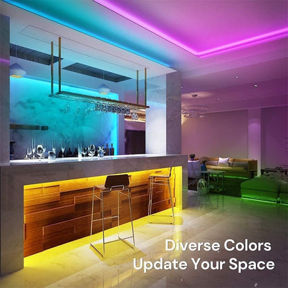 16.4 Feet Bluetooth Color Changing LED Strip Lights with App Control, Remote, and Control Box - 64 Scenes and Music Sync for Bedroom, Kitchen, and Party Settings