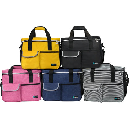 Medium Dog Travel Bag with Food Storage Containers and Bowls, Yellow, 22L Capacity