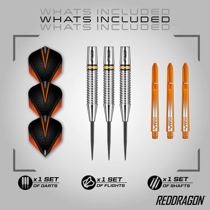 Amberjack Professional 90% Tungsten Darts Set with Flights and Shafts – Available in Various Weights (22G to 30G)