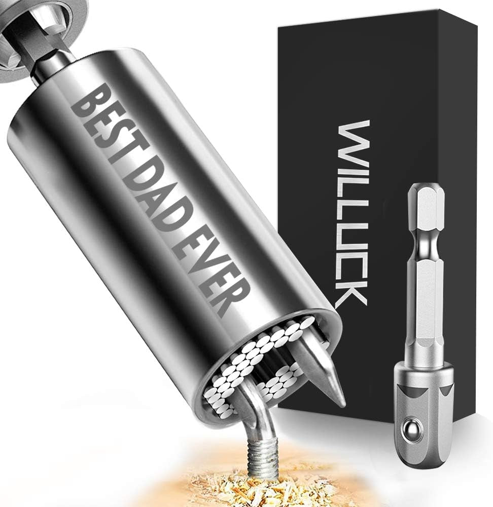 Universal Socket, 7-19mm, Chrome Vanadium Steel, Engraved 'Best Dad Ever', Multi-Functional Tool, Ideal for Replacing Old Tools, Perfect Stocking Stuffer and Father's Day Gift