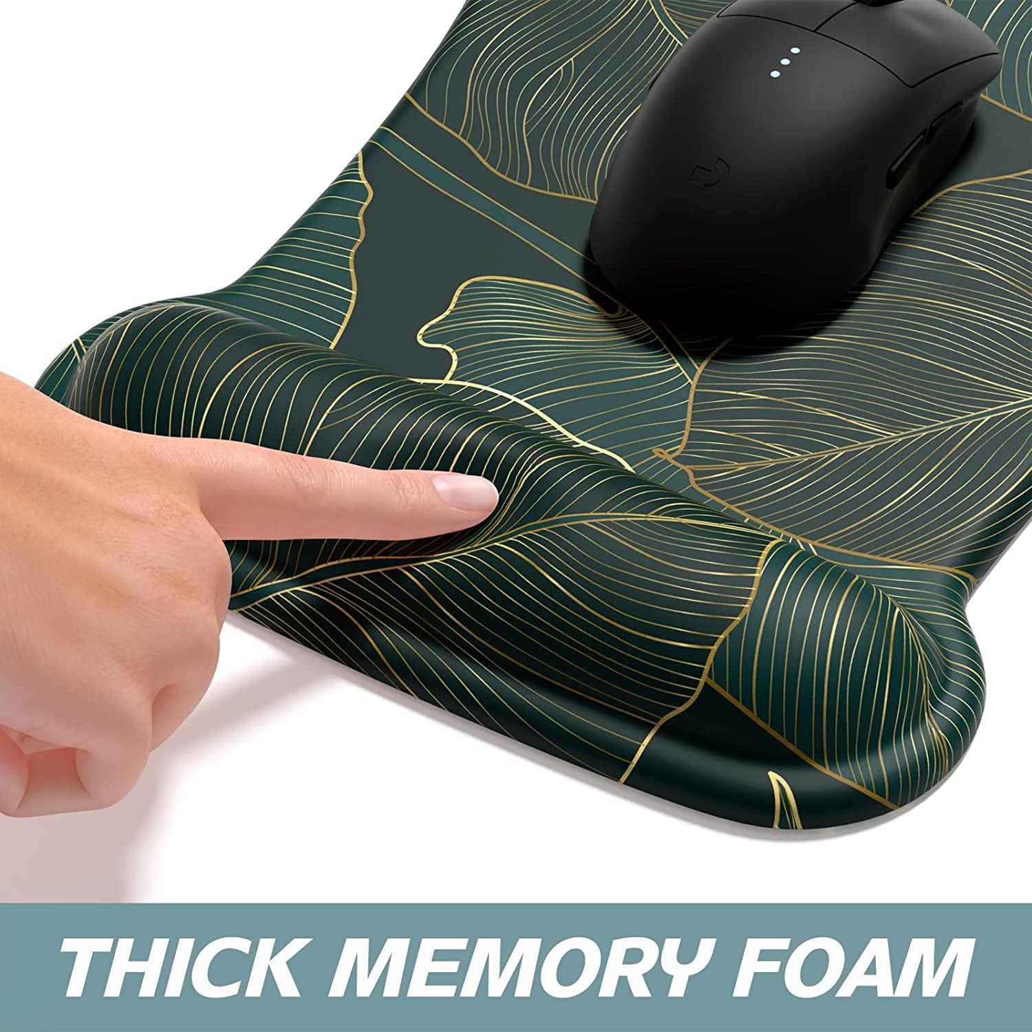 Ergonomic Memory Foam Wrist Support Pads for Mouse and Keyboard - Non-Slip Design for Enhanced Comfort and Pain Relief during Typing and Gaming on PC and Laptop