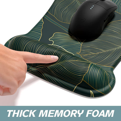Ergonomic Memory Foam Wrist Support Pads for Mouse and Keyboard - Non-Slip Design for Enhanced Comfort and Pain Relief during Typing and Gaming on PC and Laptop