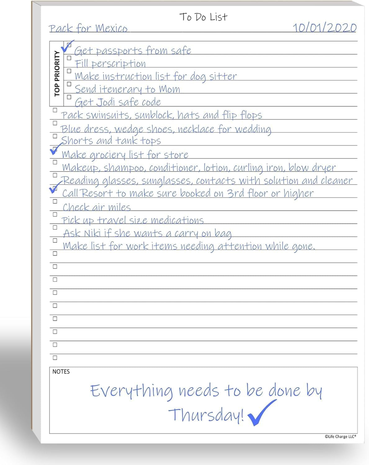 To-Do List Planner Notepad - 60 Pages of Undated Checklist with Priority and Note Sections for Project, Client, and Daily Task Management - 8.5 x 11 A4 Tear Sheets