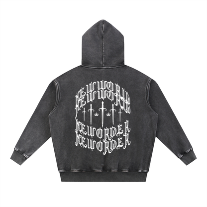 Snow Wash Fleece Oversize Hoodie