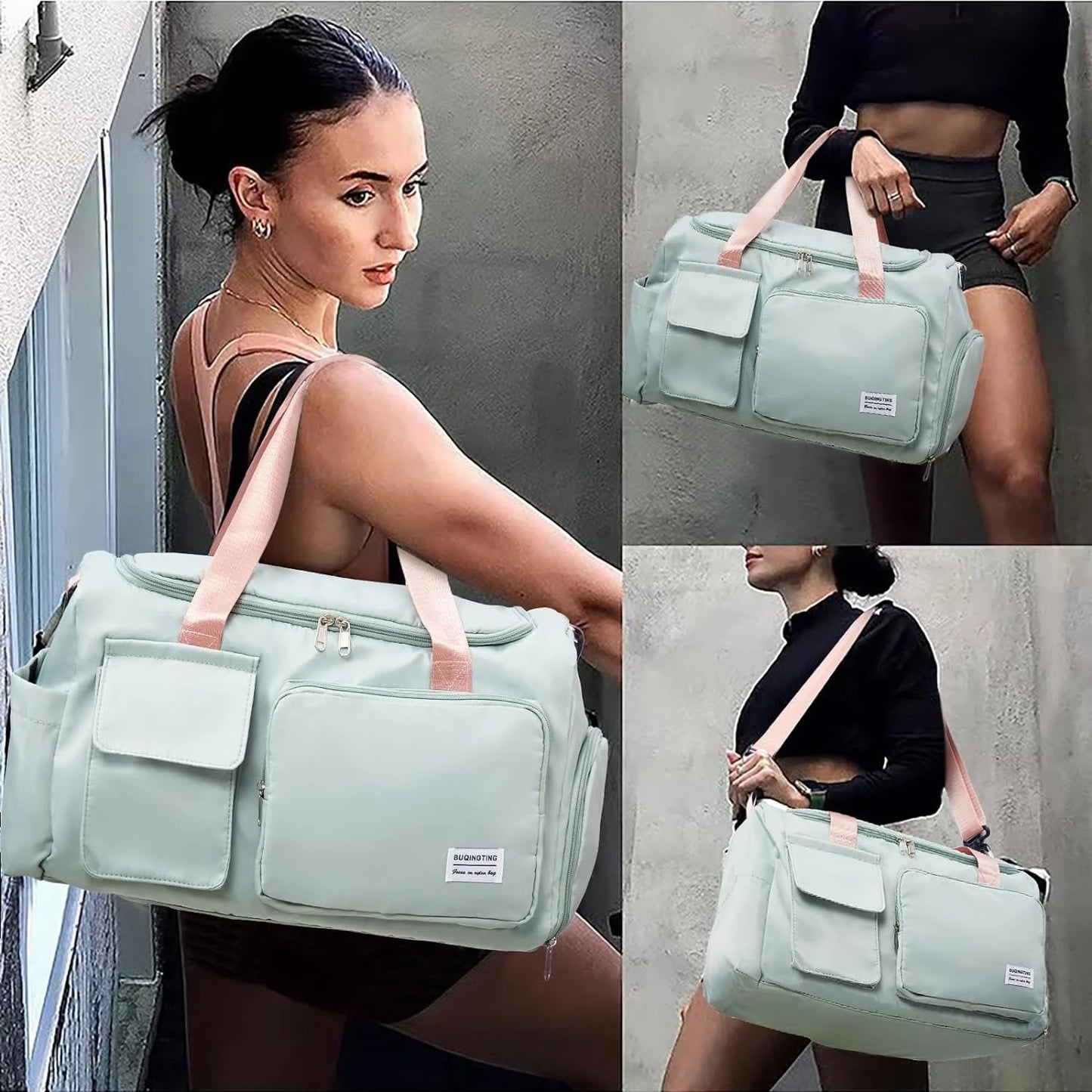 Women's Waterproof Duffle Bag - Versatile Carry-On Weekender with Shoe Compartment and Wet Pocket for Travel, Workouts, and Sports