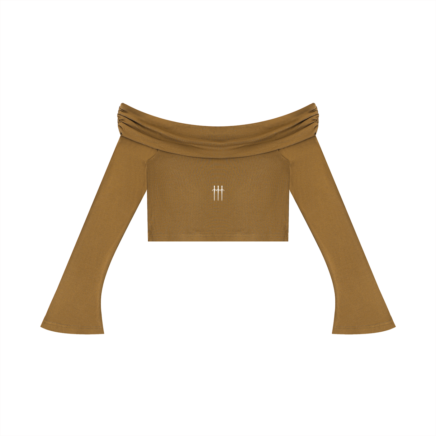 Women's Off-the-Shoulder Bell Sleeve Crop T-Shirt