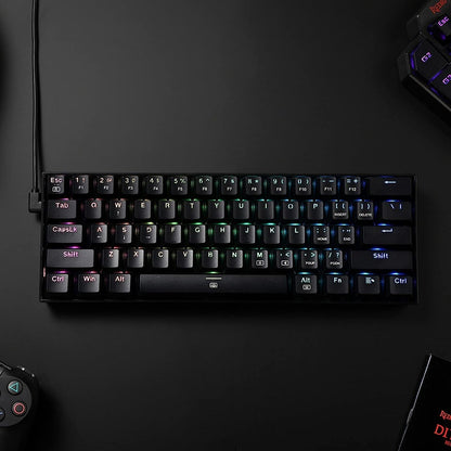 K630 Dragonborn 60% Compact Mechanical RGB Gaming Keyboard with Tactile Brown Switches and Pro Driver Support, Black