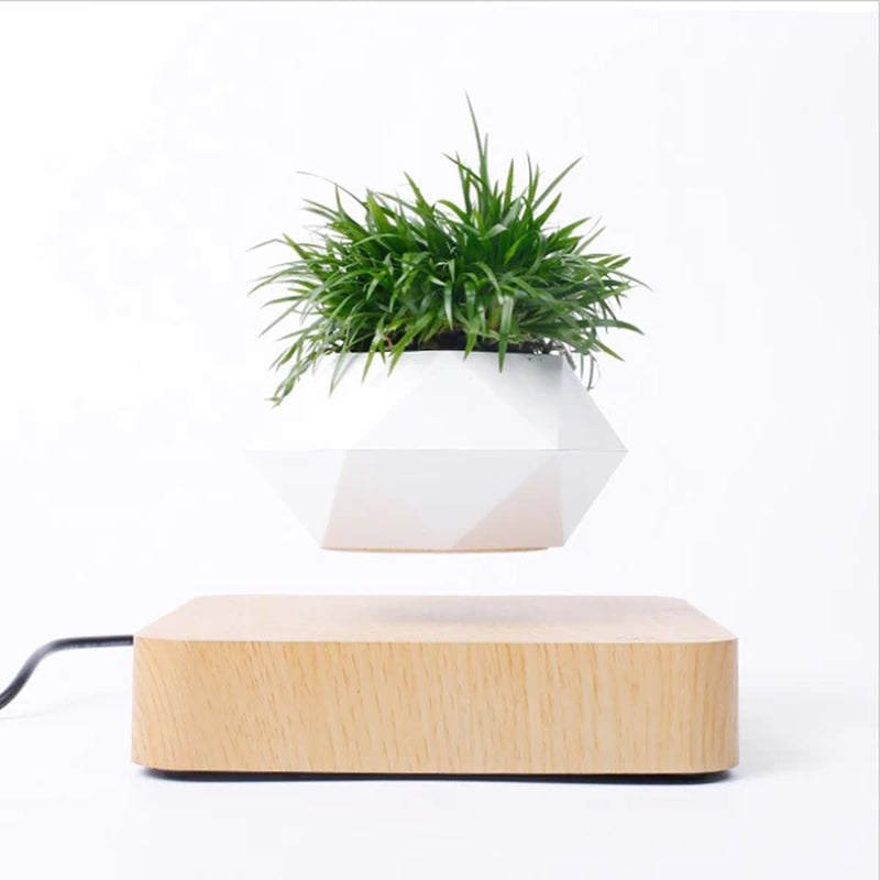 Levitating Air Bonsai Pot with Magnetic Suspension - Floating Plant Planter for Desk Decor