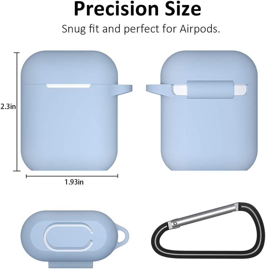 Silicone Case for Apple AirPods 1 & 2 Charging Case (Front LED Visible) - Denim Blue