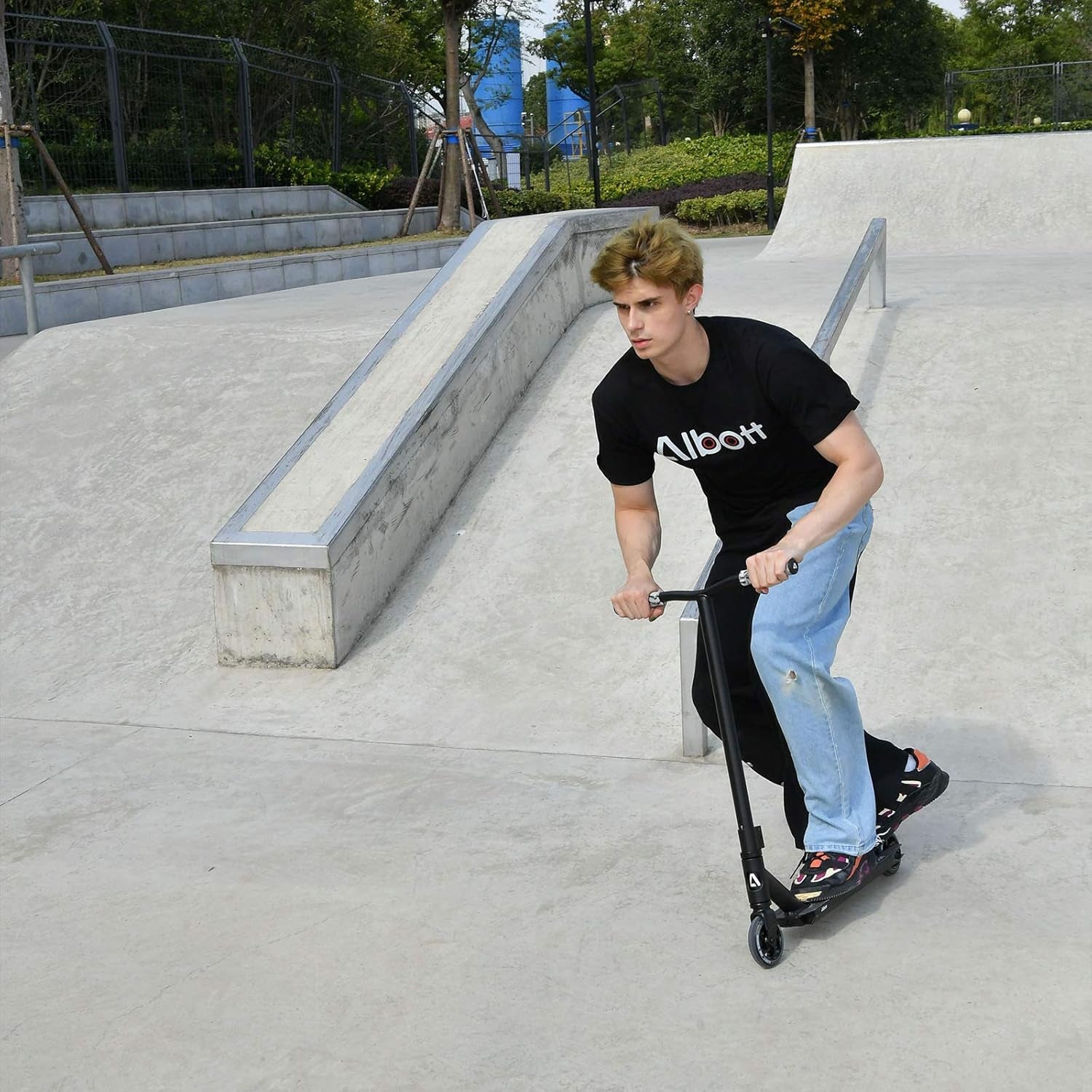 Pro Scooters Freestyle Trick Scooter - 110mm Aluminum Core Wheels & ABEC-9 Bearings for Beginners, Suitable for Ages 8 and Up, Ideal for Boys, Girls, Teens, and Adults