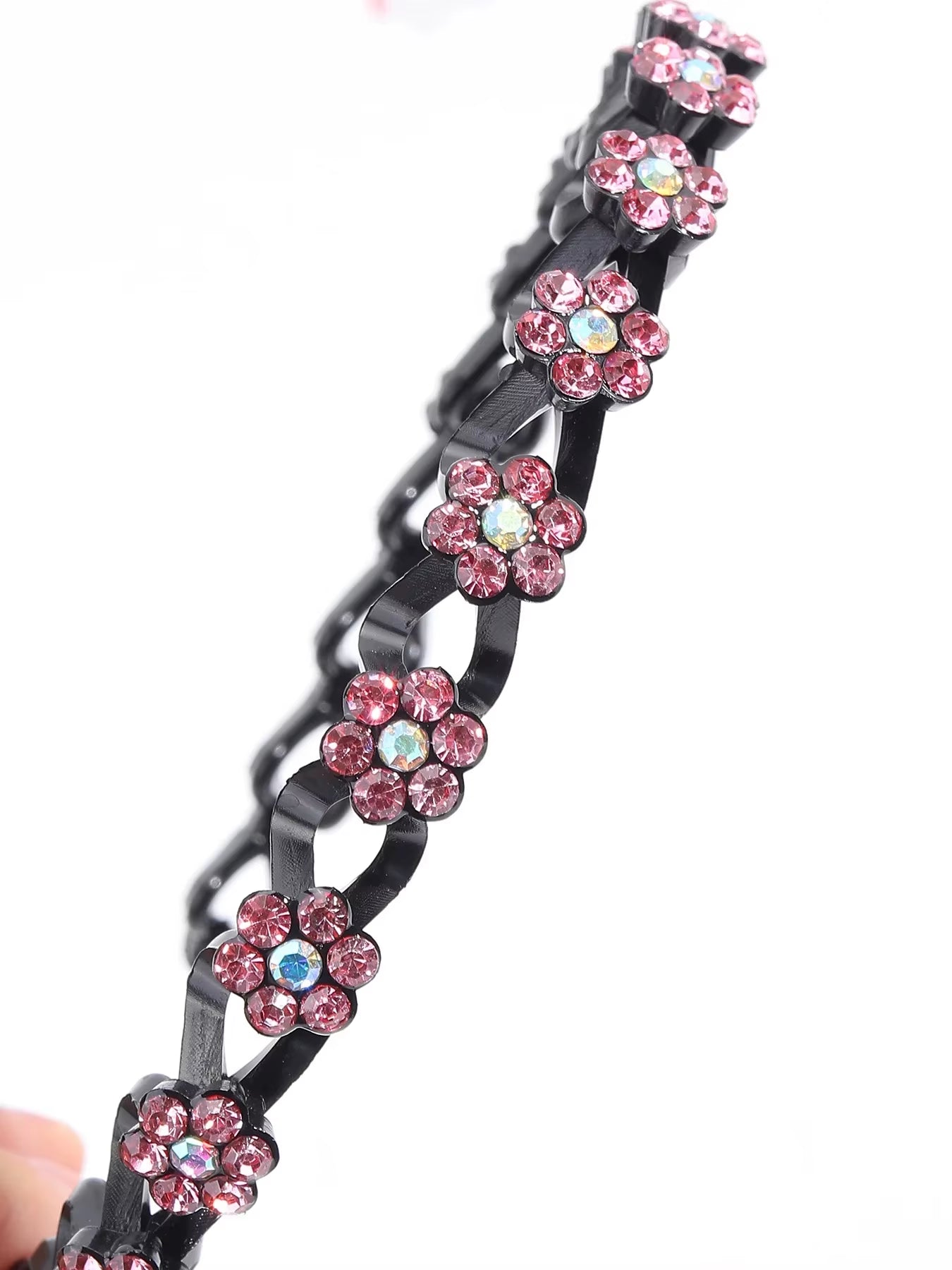 Non-Slip Rhinestone Hairbands with Wave Design for Women and Girls - Fashionable Hair Hoops and Accessories