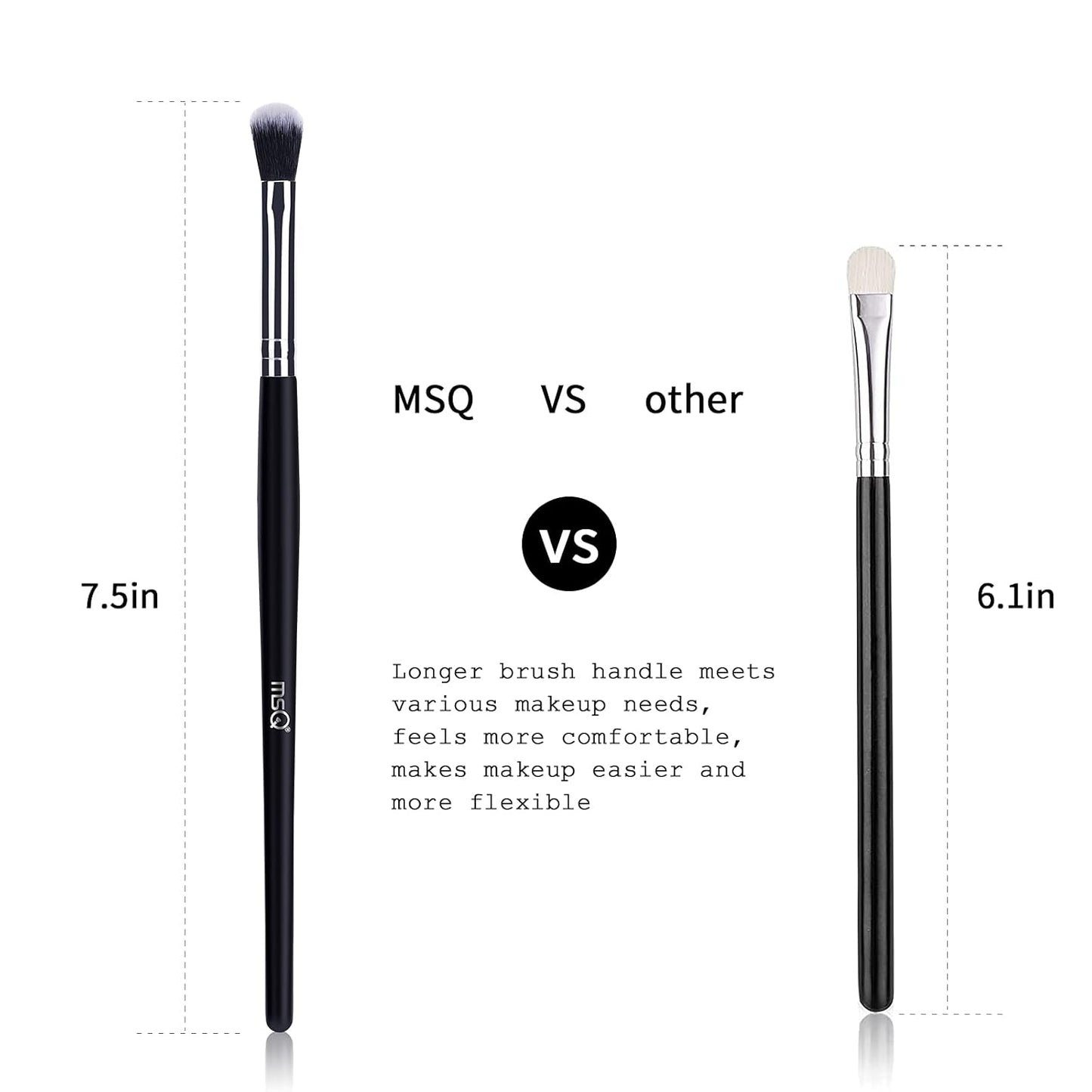 12-Piece Professional Eye Makeup Brush Set with Soft Synthetic Bristles and Extended Wooden Handles for Eyeshadow, Eyeliner, Eyebrow, Blending, and Concealer (Black)