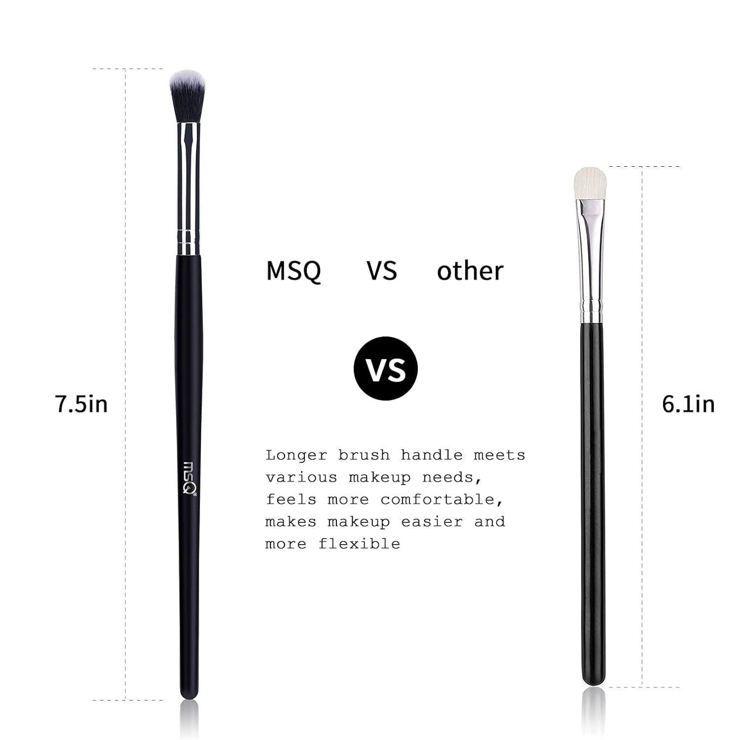 12-Piece Professional Eye Makeup Brush Set with Soft Synthetic Bristles and Extended Wooden Handles for Eyeshadow, Eyeliner, Eyebrow, Blending, and Concealer (Black)